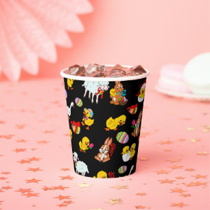 Gobelets En Papier Modèle Fête de Pâques Enfants Anniversaire Célébra