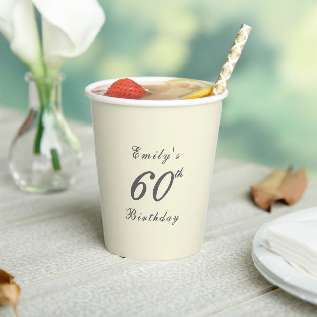 Gobelets En Papier Modern Elegant 60th Birthday Party (Insitu)