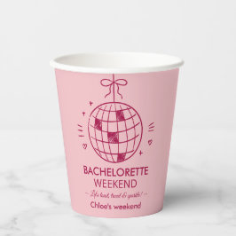 Gobelets En Papier Modern Minimalist Bachelorette Weekend | Pink 