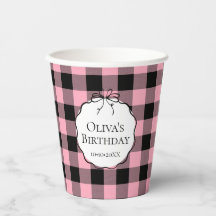Moderne Anniversaire Gingham Rose Noir