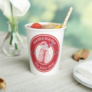 Gobelets En Papier Moderne Cold Smoothies fruitière Nom du personnel