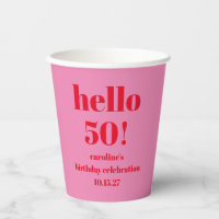 Moderne Gras brillant rose rouge 50e anniversaire