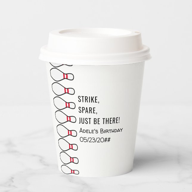Gobelets En Papier Moderne Simple N'Importe Quel Âge Bowling fête d'a (Recto)