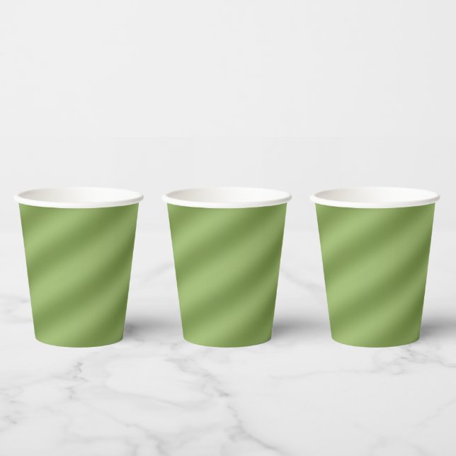 Gobelets En Papier Moderne Simply Solid Vert dégradé motif vague (Multi)