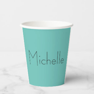 Gobelets En Papier Moderne tendance Élégant Bleu Simple Blanc