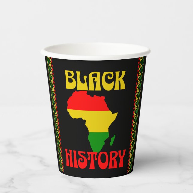 Gobelets En Papier Mois de l'histoire des Noirs, Afro-Américains (Recto)