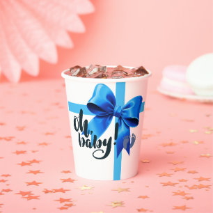 Gobelets En Papier Mon bébé ! Élégant Baby shower bleu boue