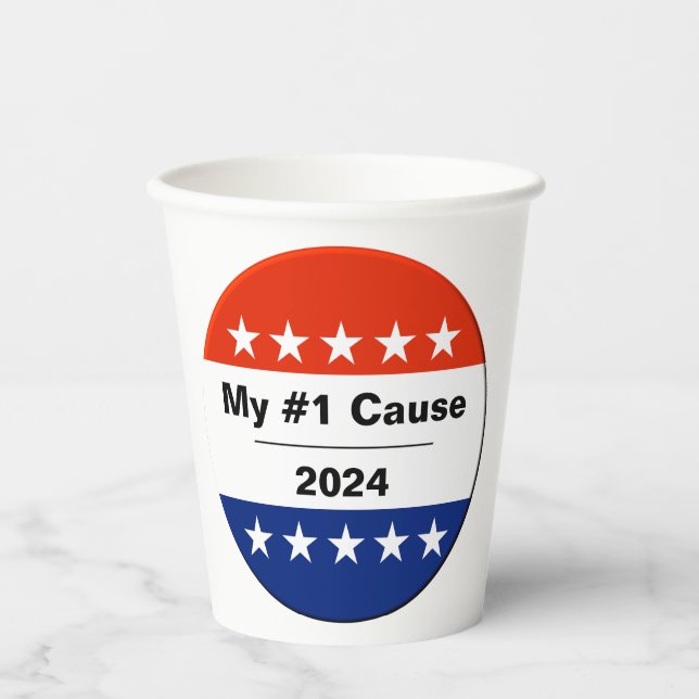 Gobelets En Papier Mon numéro d'élection 2024 (Recto)