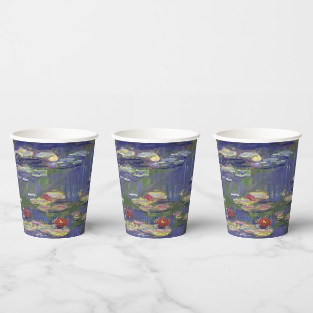 Gobelets En Papier Monet Water Lilies Chef-d'oeuvre Peinture (Multi)