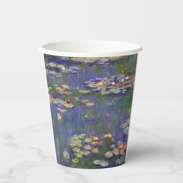 Gobelets En Papier Monet Water Lilies Chef-d'oeuvre Peinture (Recto)