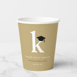 Gobelets En Papier Monogramme classique simple Fête de graduation mod