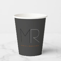Monogramme noir gris tendance Plain