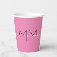 Monogramme rose gras moderne minimaliste Nom Initi
