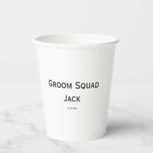 Gobelets En Papier monogramme simple personnalisé ajoutez votre nom m