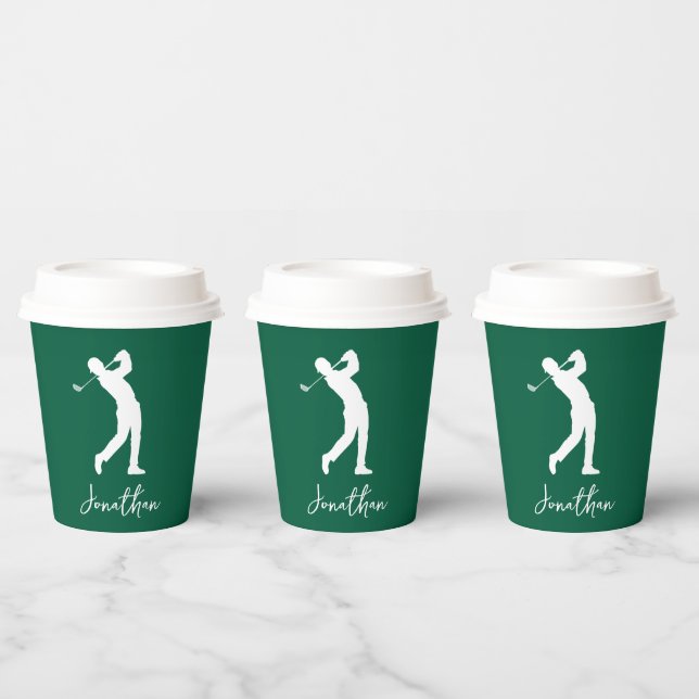Gobelets En Papier Monogramme vert homme (Multi)