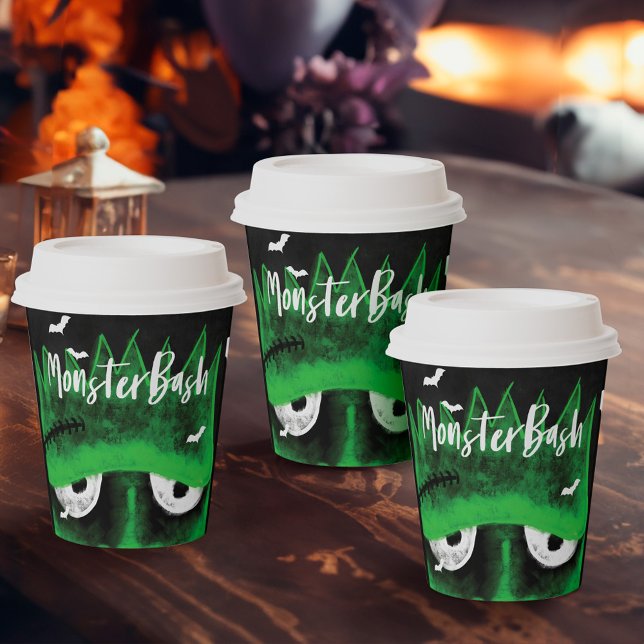 Gobelets En Papier Monster Bash Éffrayant Frankenstein Halloween (Monster Bash Spooky Frankenstein Halloween Party Paper Cups)