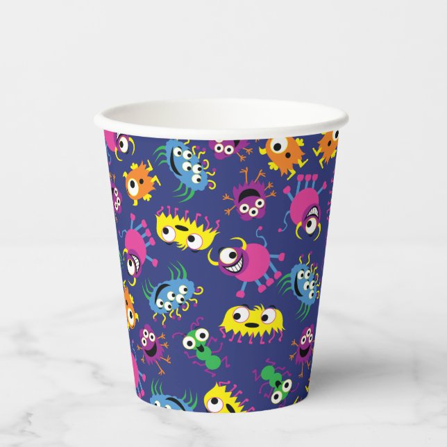 Gobelets En Papier Monster Cute Funny 1er Anniversaire Fête Enfants (Recto)