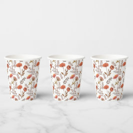 Gobelets En Papier Mosaïque des fleurs d'automne