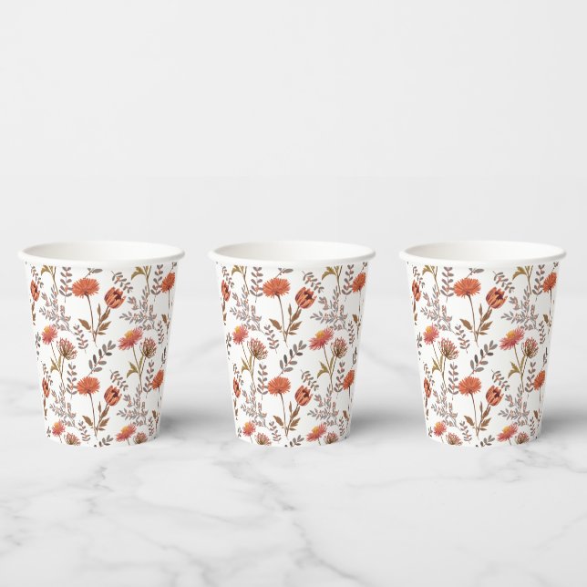 Gobelets En Papier Mosaïque des fleurs d'automne (Multi)