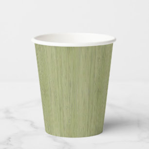 Gobelets En Papier Moss Green Bamboo Wood Grain Look