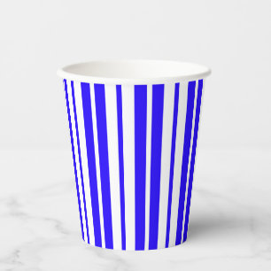 Gobelets En Papier Motif à rayures blanches bleues