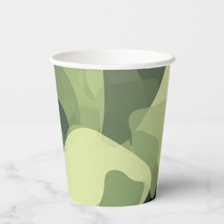 Gobelets En Papier Motif Abstrait Biologique Vert Sauge