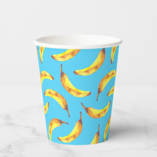 Gobelets En Papier Motif aquarelle de bananes