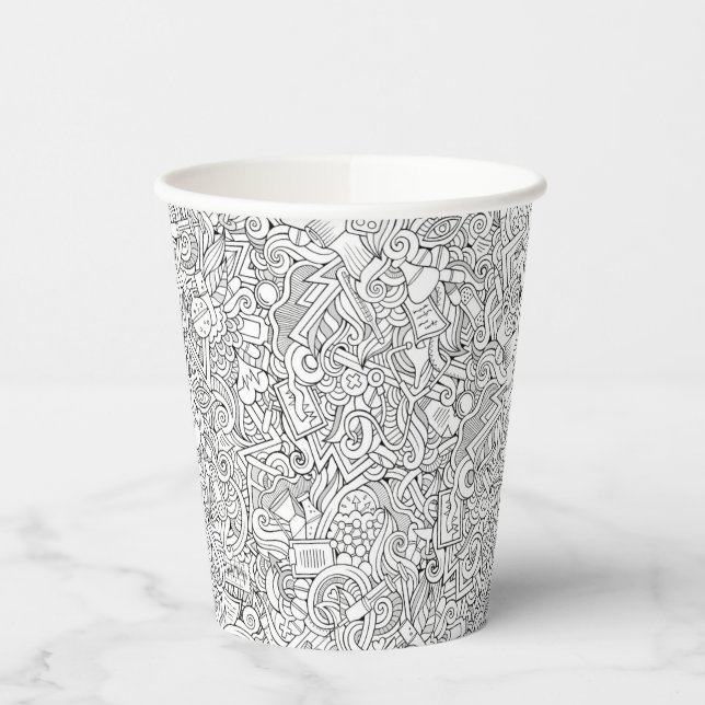 Gobelets En Papier Motif B&W Médicale (Gauche)