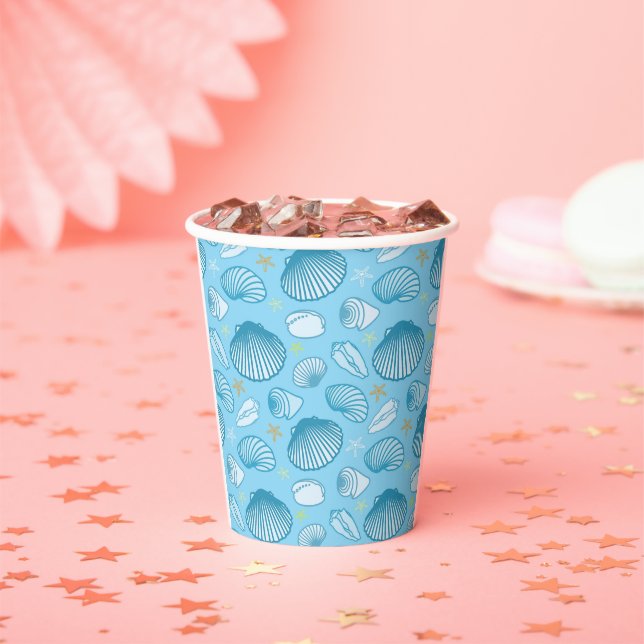 Gobelets En Papier Motif bleu océan (Insitu)