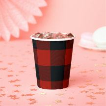 Motif carreau gingham noir et rouge buffle