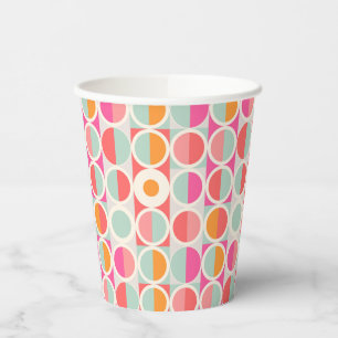 Gobelets En Papier Motif circulaire rose chaud