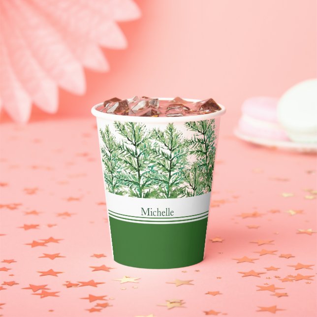 Gobelets En Papier Motif d'arbre peint à la main (Insitu)