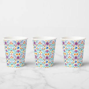 Gobelets En Papier Motif d'art populaire mexicain