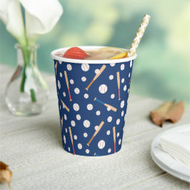 Gobelets En Papier Motif de baseball et de bat Sports fête d'annivers