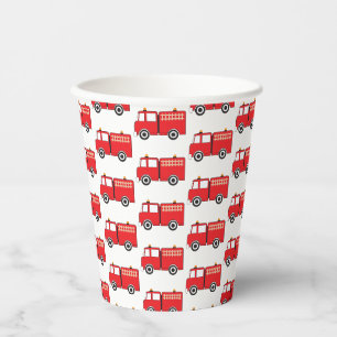 Gobelets En Papier Motif de camion-feu rouge