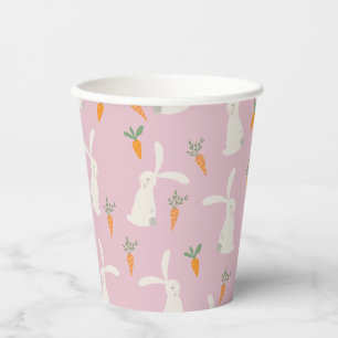 Gobelets En Papier Motif de carottes de lapin mignon