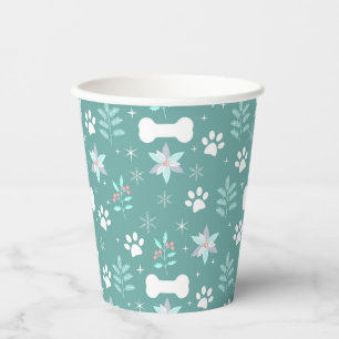 Gobelets En Papier Motif de chiens et d'os de vacances