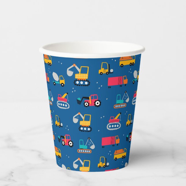 Gobelets En Papier Motif de déplacement de construction mûre (Recto)