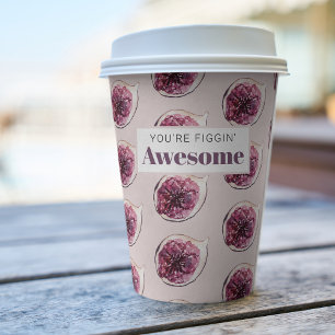 Gobelets En Papier Motif de Fig violet moderne & Vous êtes Figgin' Aw