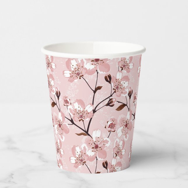 Gobelets En Papier Motif de fleurs de cerisier (Gauche)
