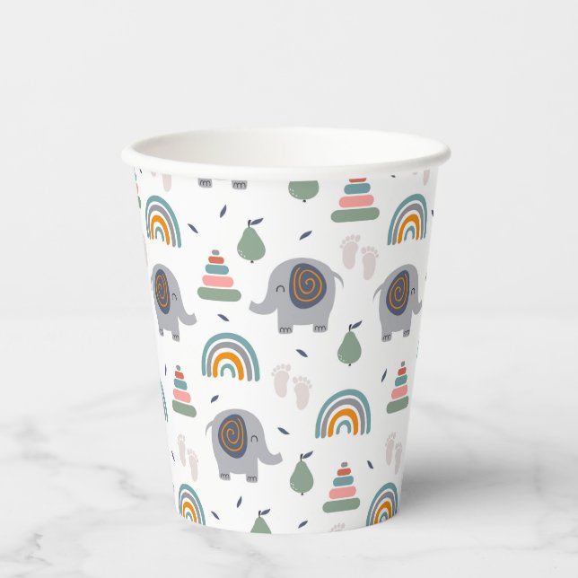 Gobelets En Papier Motif de jouets pour bébé mou (Recto)
