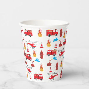 Gobelets En Papier Motif de la Brigade des Moteurs de Camion de Trans