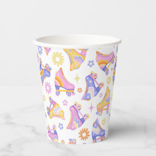 Gobelets En Papier Motif de la fête de patinage à rouleaux