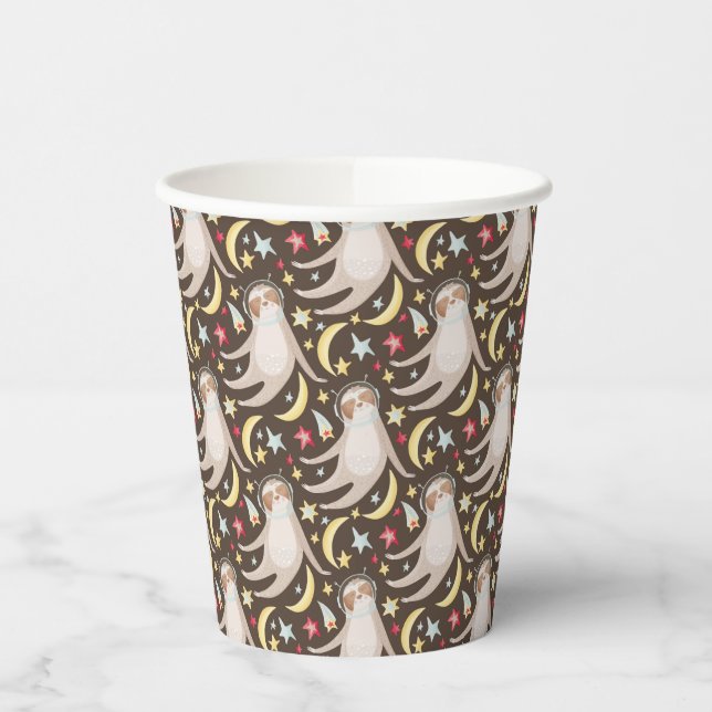 Gobelets En Papier Motif de l'astronaute Sloth (Gauche)