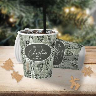 Gobelets En Papier Motif de Noël Green Earth #6 ID1009