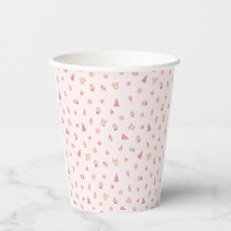 Gobelets En Papier Motif de Noël rose cosy