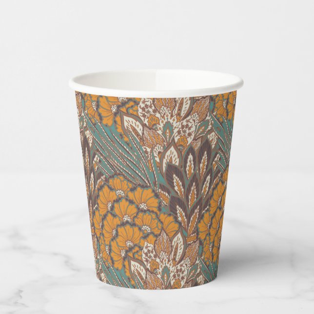 Gobelets En Papier Motif de plume de paon Abstrait (Gauche)