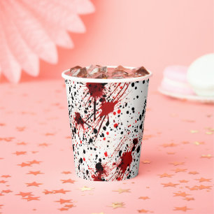 Gobelets En Papier Motif de salissures rouges