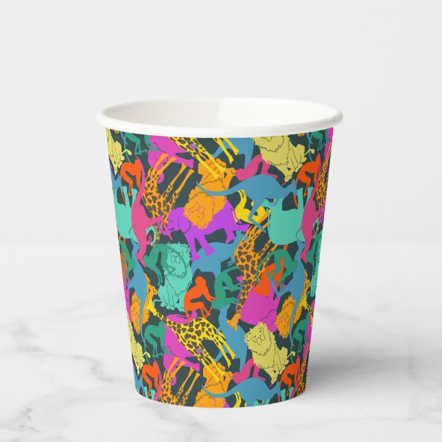 Gobelets En Papier Motif de silhouettes animales (Gauche)
