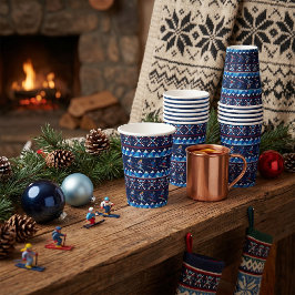 Gobelets En Papier Motif de ski de Noël laid pour les Fêtes